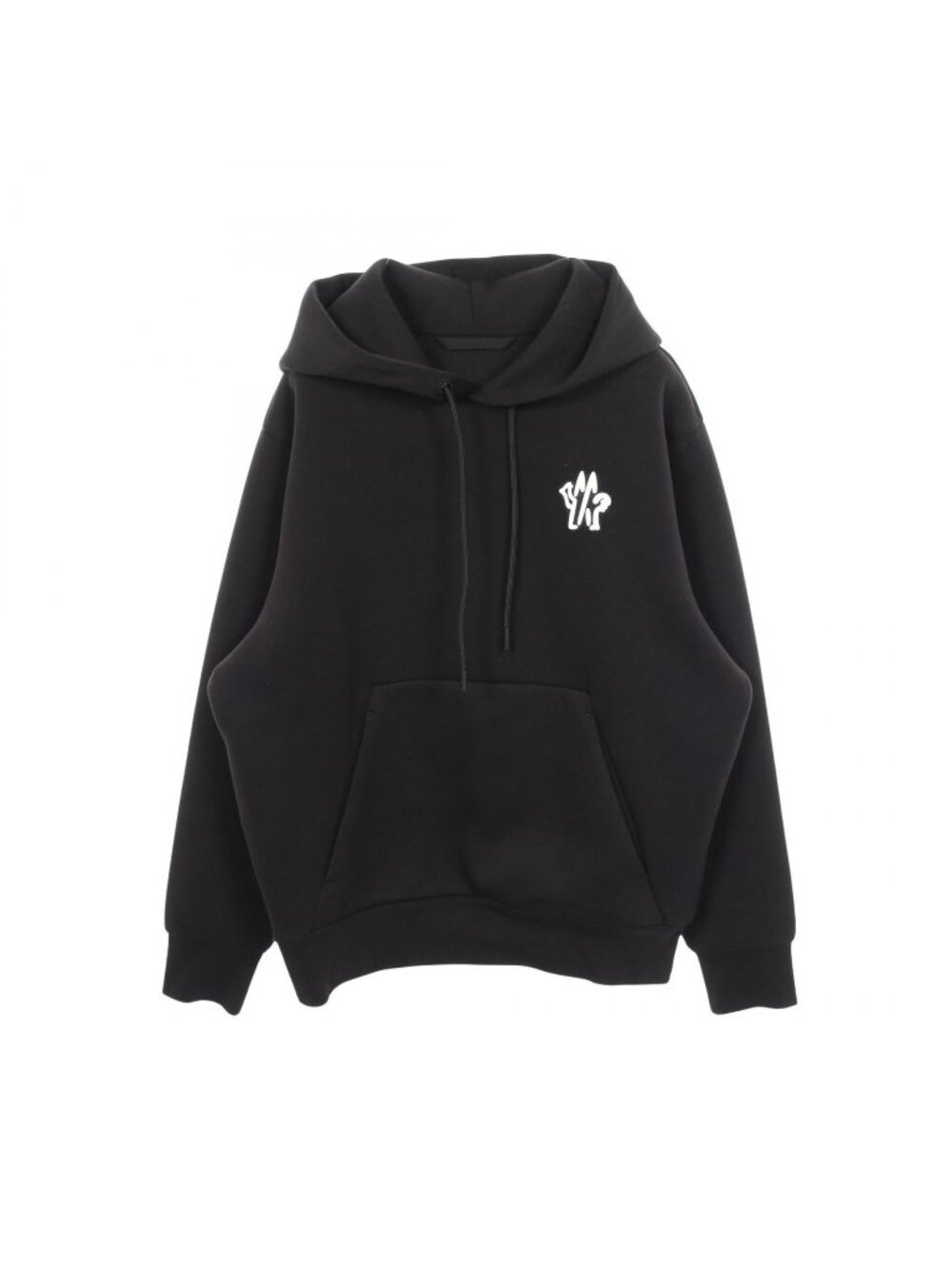 Moncler Hoodie Logo Black Cotton Pullover